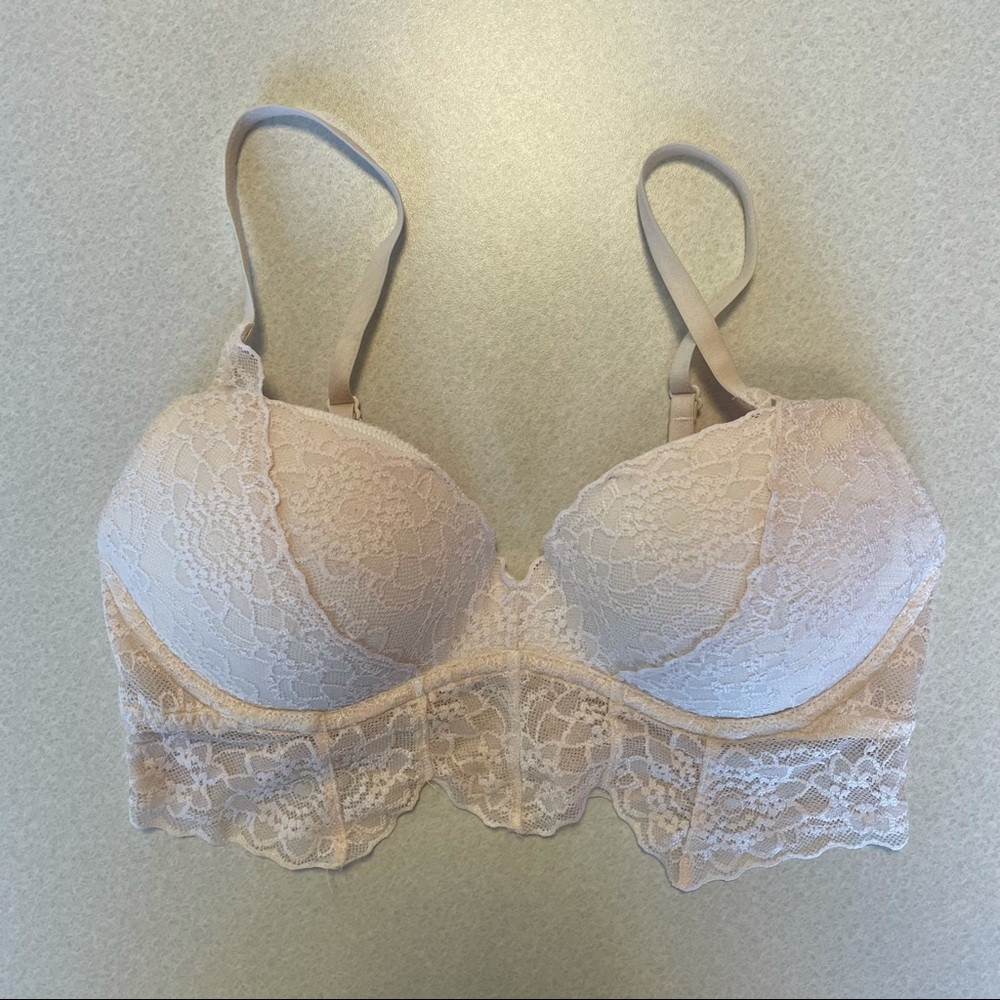 VS Pink White pull on Bra Small